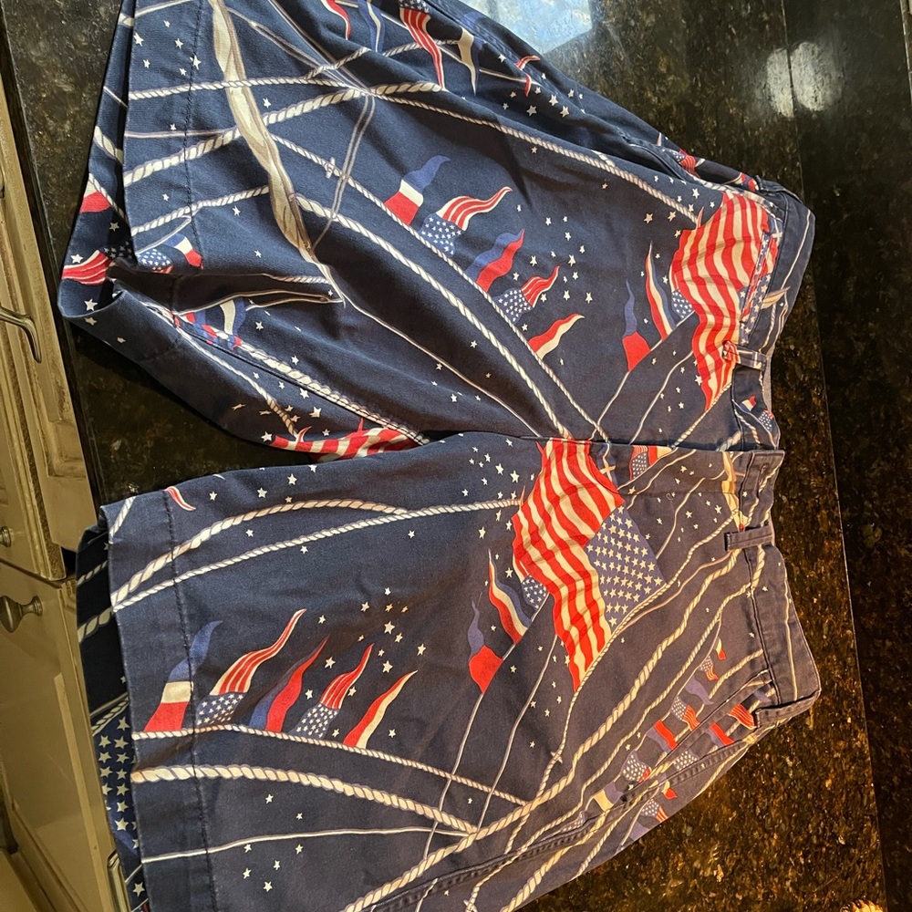 Patriotic Flag Print Ralph Lauren Shorts